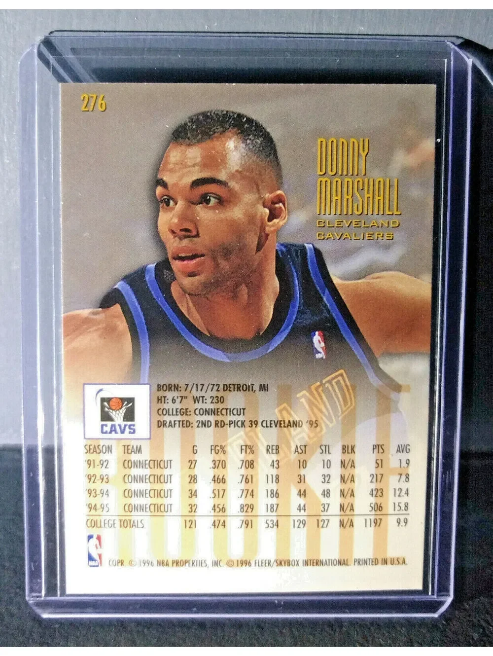 1995-96 Donny Marshall #276 Fleer Ultra Rookie Basketball Card